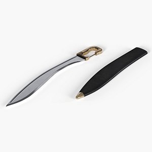 Greek Sword Falcata with Sheath 3D Model