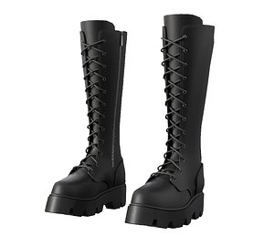 3D High Leather Boots model