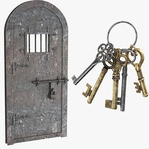 Metal Door With Keys Ring