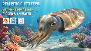 Realistic Cuttlefish Animated