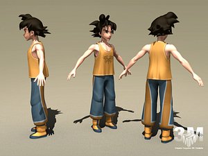 Super saiyajin infinito DRAGON BALL AF rigging 3D Model in Man 3DExport