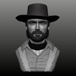 Clint Eastwood bust High poly Zbrush 3D model