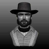 Clint Eastwood bust High poly Zbrush