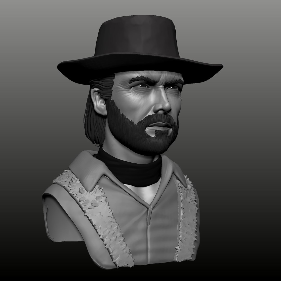 Clint Eastwood Bust High Poly Zbrush 3D Model - TurboSquid 1823624