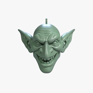 Goblin Head Keychain Mischievous Fantasy Creature 3D STL File Printable Monster Charm 3D