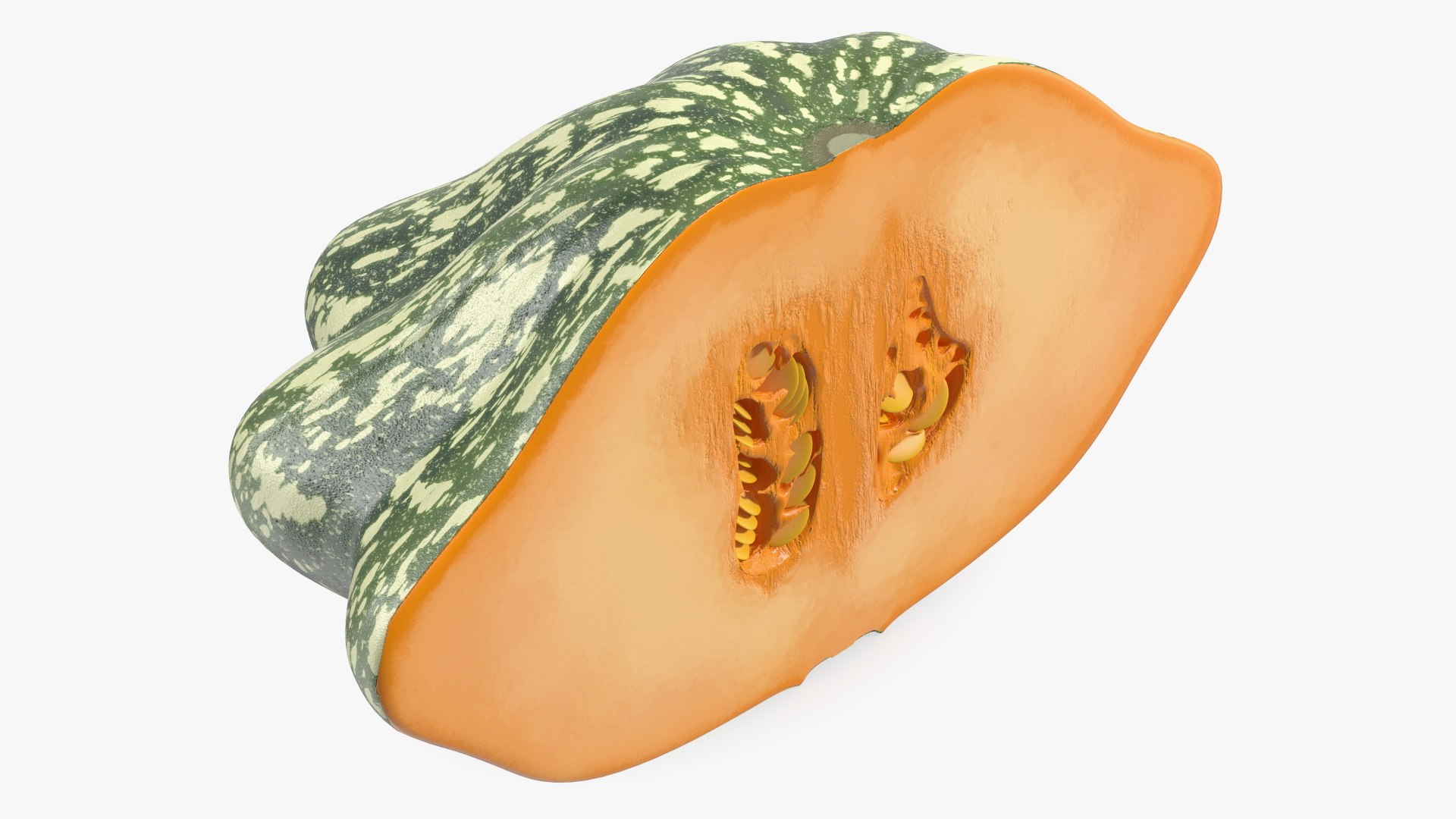 Half of Bush Pumpkin Green 3D model preview