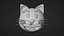 Cat Face Laughing Emoticon Emoji or Smiley 3D model