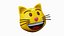 Cat Face Laughing Emoticon Emoji or Smiley 3D model