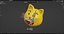 Cat Face Laughing Emoticon Emoji or Smiley 3D model