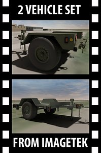 2 military hmmwv towable 3d model