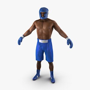 3d african american boxer model