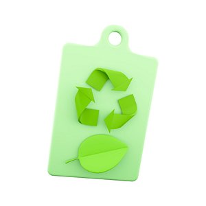 Eco friendly notebook with recycle symbol icon
