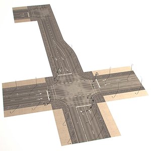 3d model crossroad street way