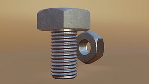 3D nut bolt Blend model