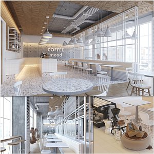 white house coffee interior 3D model