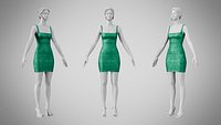 Dress 52 Emerald Velvet Green With Design