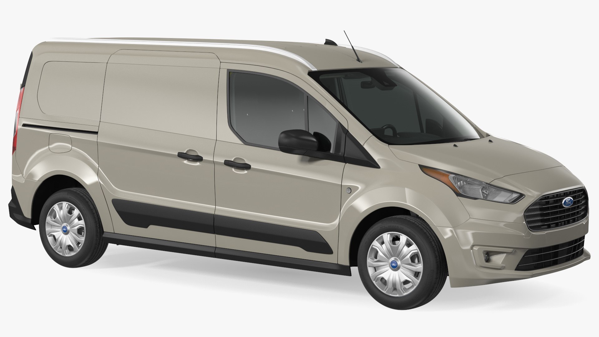 Ford Transit Connect Barn Doors Gray Rigged 3D model preview