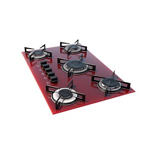 Red Stove 3D model