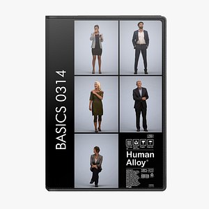 3D Basics0314 - A set containing 5 models of male and female adults in business attire in office settin