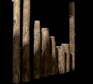 Old Wooden Poles and Planks