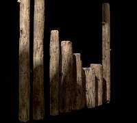 Old Wooden Poles and Planks