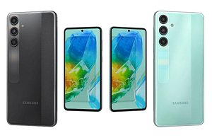 Samsung Galaxy M55s Thunder Black And Green Low Poly 3D model