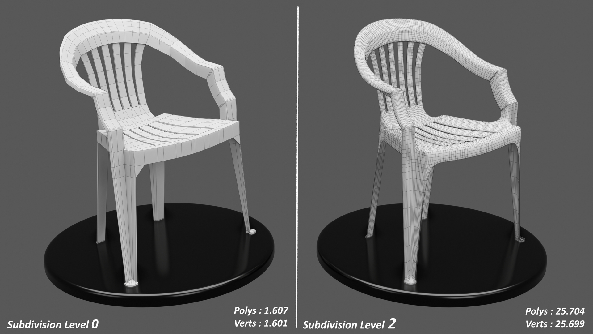 White Plastic Chair model TurboSquid 1855485