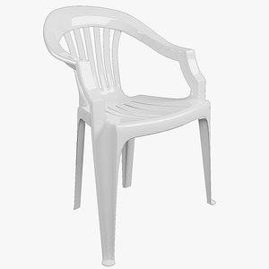 White Plastic Chair model