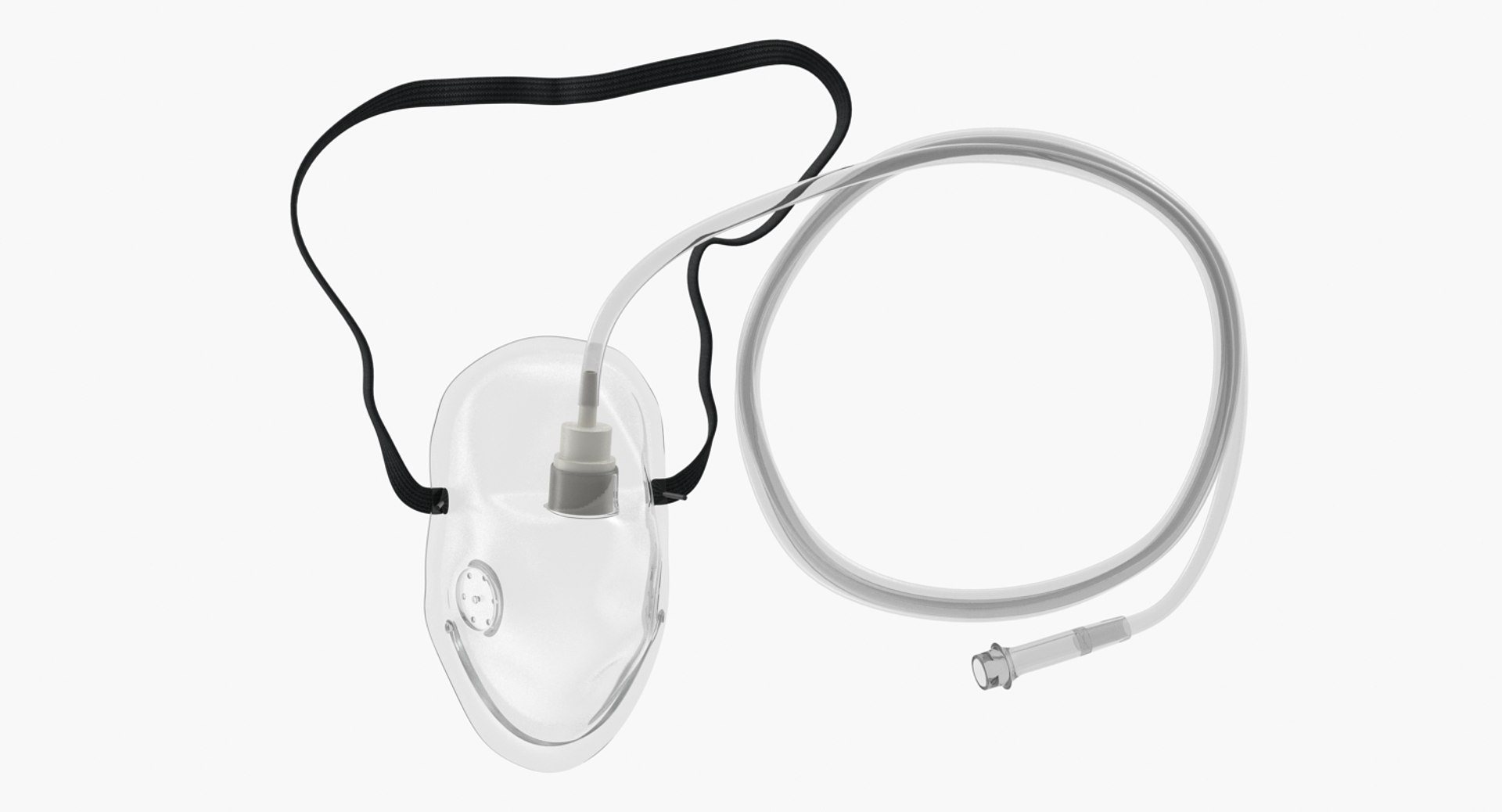 Medical Oxygen Mask With Flexible Strap 3D model preview