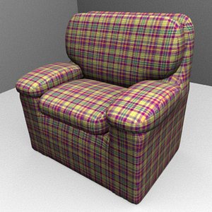 plaid chair 3d 3ds