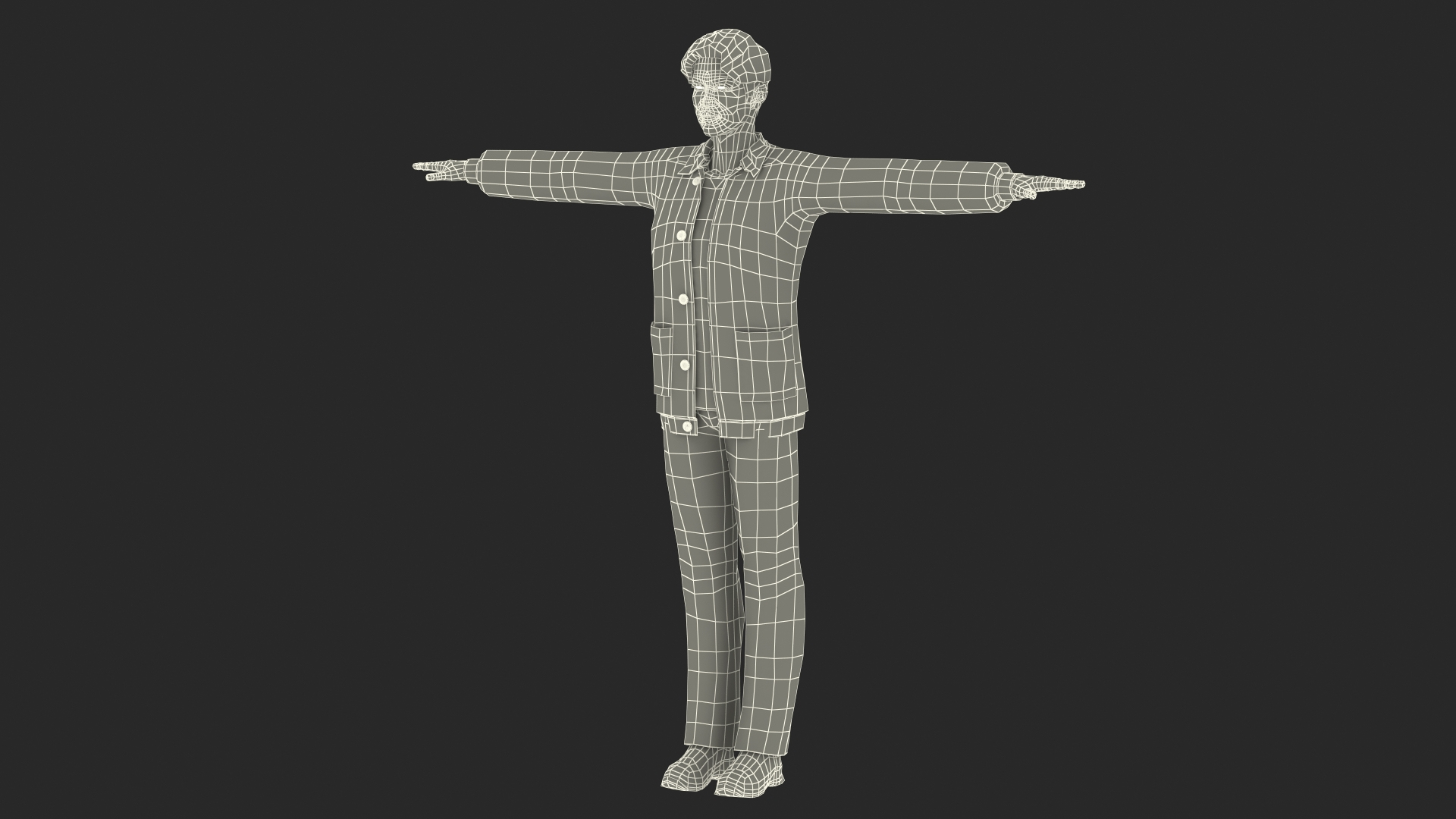 KREA - 3 d character design sheet, clean t - pose of a japanese