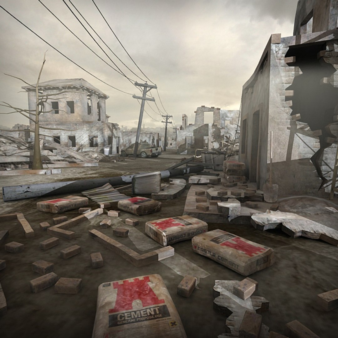3d Model Ruined Scene