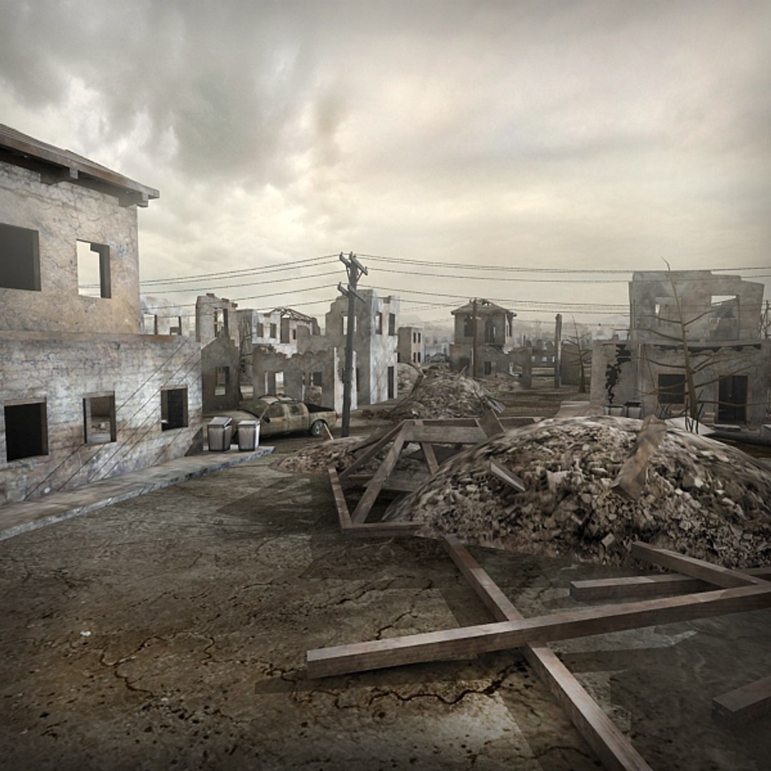 3d Model Ruined Scene