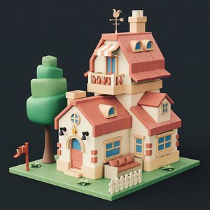 Cartoon House 01 3D model