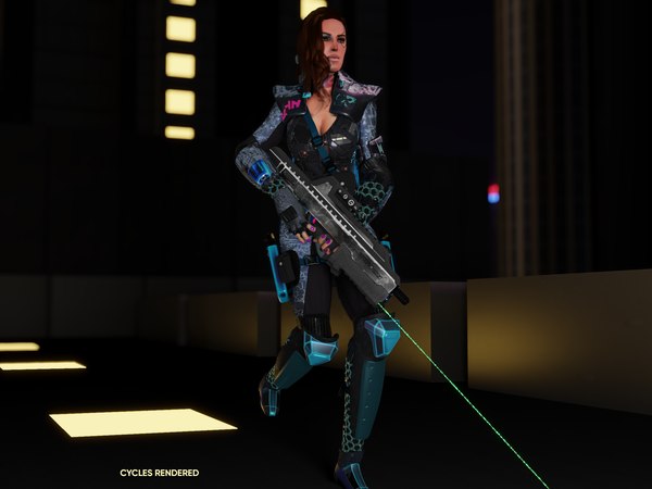 Modello 3d Fantascienza Cyberpunk Girl Adrestia - Turbosquid 1578348