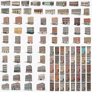 3D Apartment Building and Townhouse - 100 Models Collection