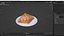 3D model Single Butter Croissant on Plate