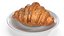 3D model Single Butter Croissant on Plate