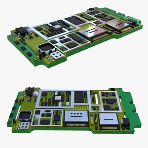 3D Electronic PCB Circuit Board model