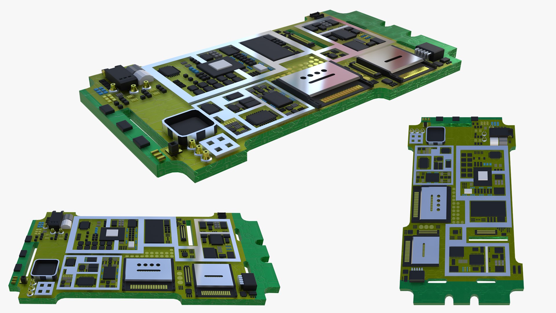 3D Electronic PCB Circuit Board Model - TurboSquid 2536294