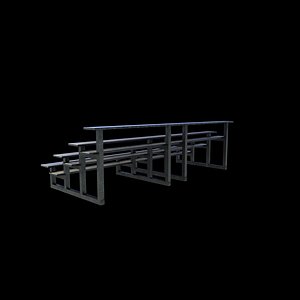 metal bleachers 02 3D model
