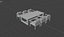 outdoor dining set 3D model 3D model