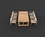 outdoor dining set 3D model 3D model