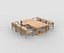 outdoor dining set 3D model 3D model