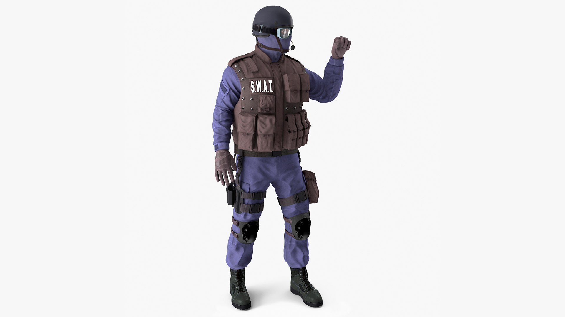 Swat Officer Rigged 3D model preview