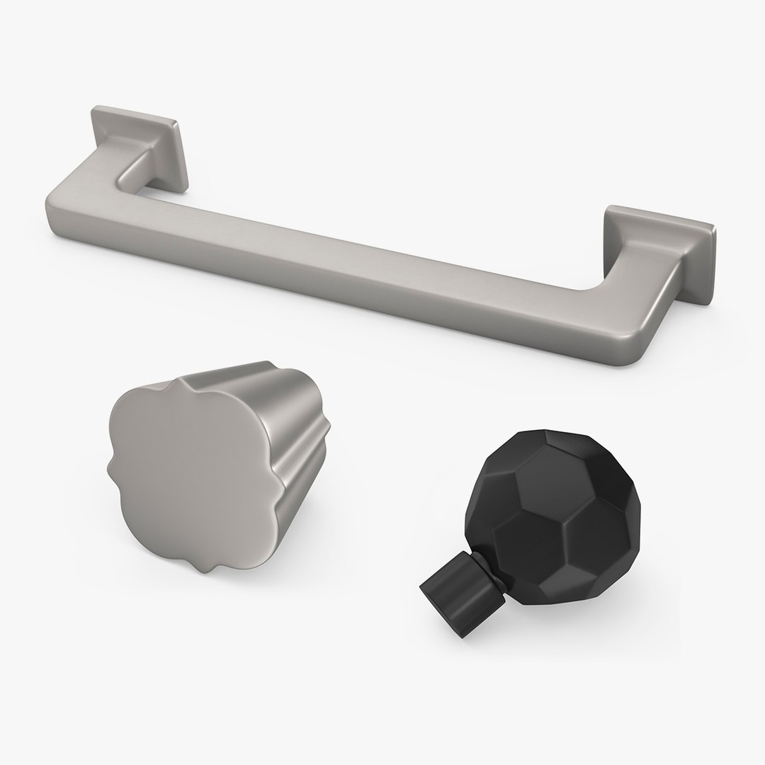 Kitchen Cabinet Handles Collection 2 3D model preview