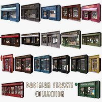 Collection of 18 typical Parisian ground floor shops
