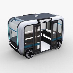 3D Olli Bus Lowpoly with interior