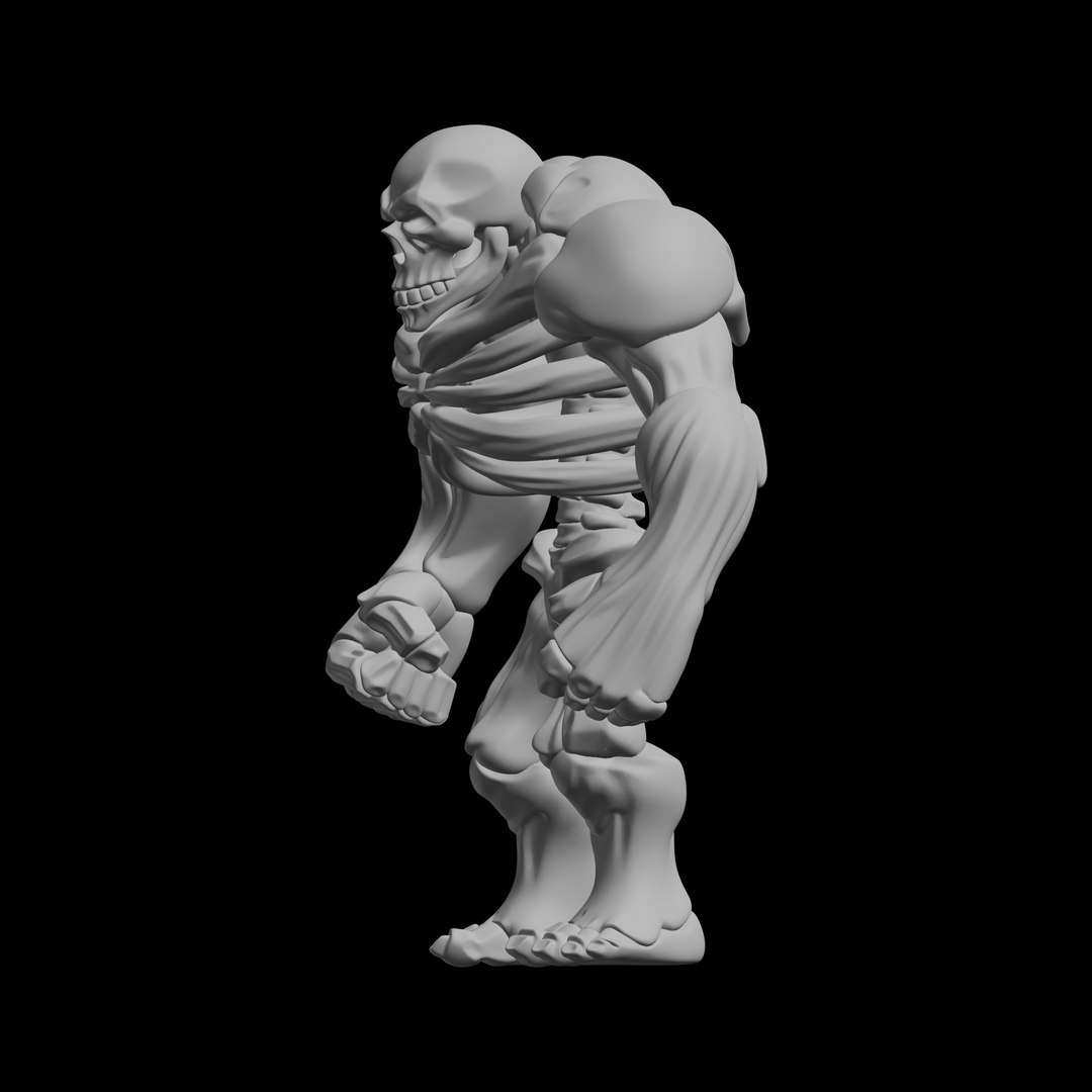 Muscular Skeleton Figure 3D Print Model Fantasy Creature 3D ...