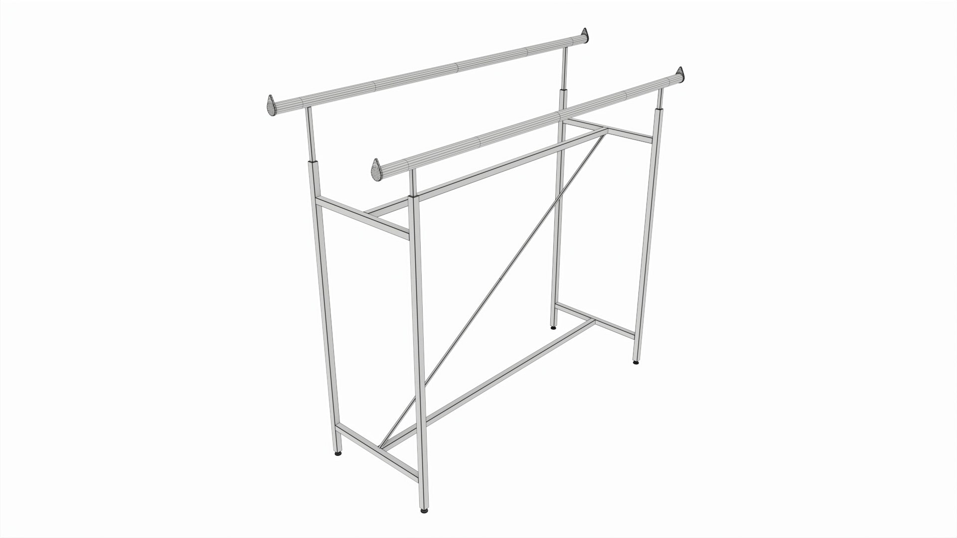 3D Model Store Double Bar Rack - TurboSquid 2195398
